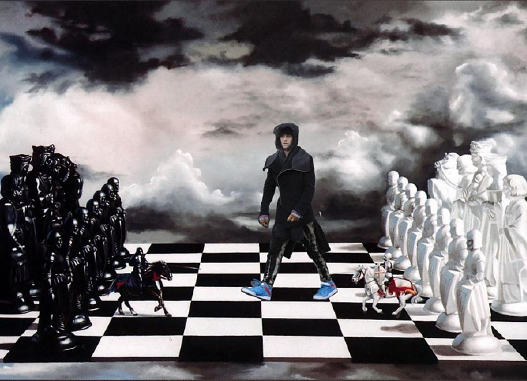Жизнь игра графика. Сюрреализм шахматная доска. Шахматы арт. Бог и дьявол шахматы.